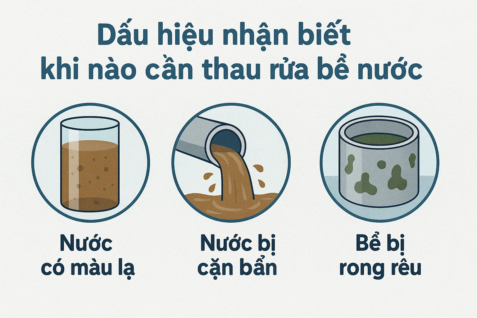 Dấu hiệu nhận biết khi nào cần thau rửa bể nước